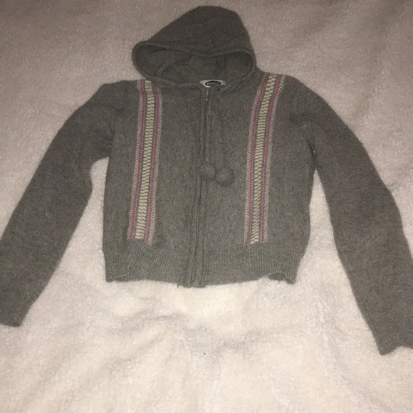 Old Navy grey wool zip up hoodie Small - Picture 8 of 8